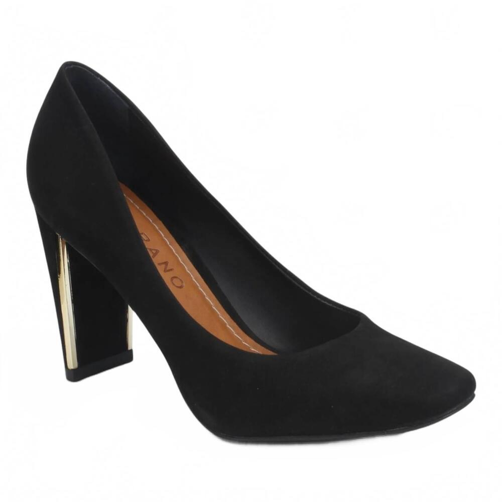 NEW CARRANO women's hortense nubuck leather pump heels in black